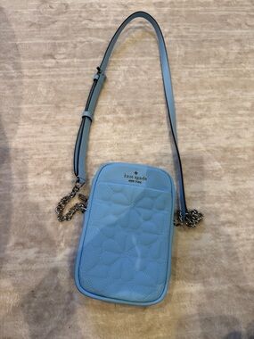 NWOT Kate spade Quilted Light Blue Crossbody Phone Pouch